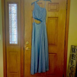 Blue one shoulder dress